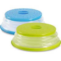 BESTZY 2PCS Tapa Microondas Plegable Colador plegable para microondas para frutas e verduras con Ventilación Plastico